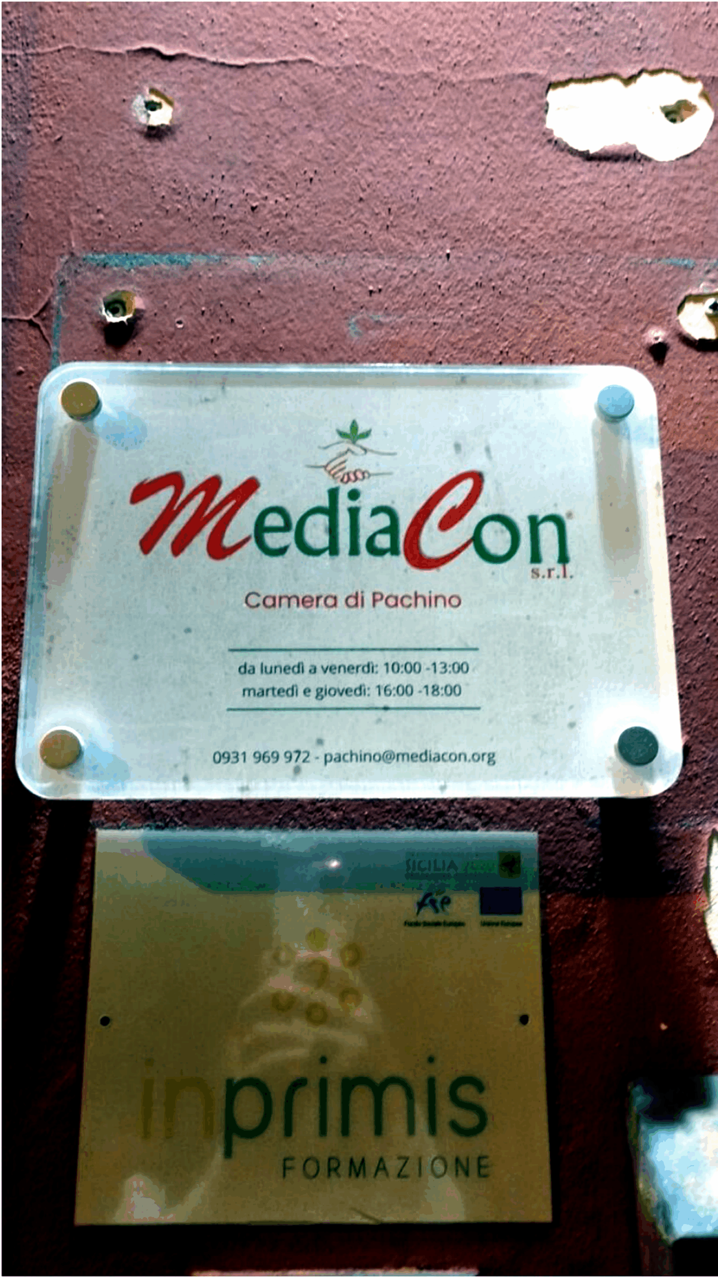 Targa Mediacon – Sede di Pachino (SR)